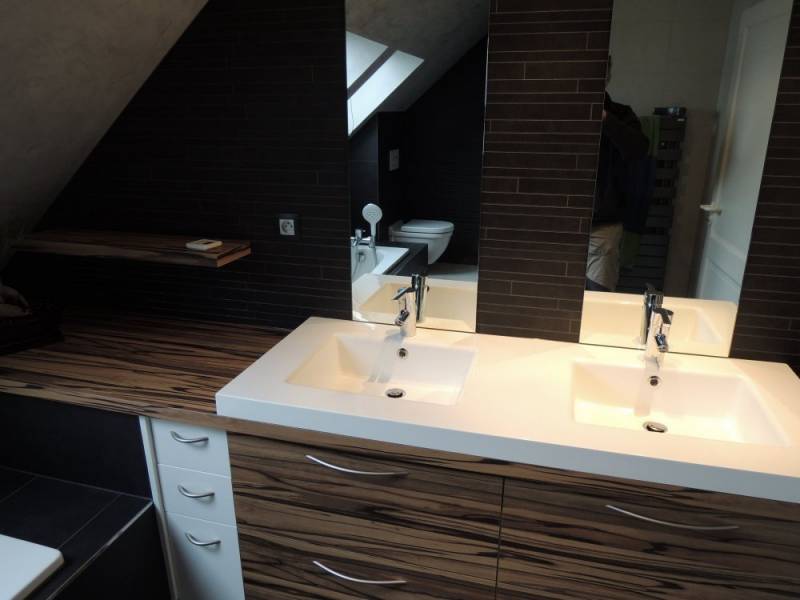 Réalisation d'une salle de bain avec meuble double vasque à Strasbourg